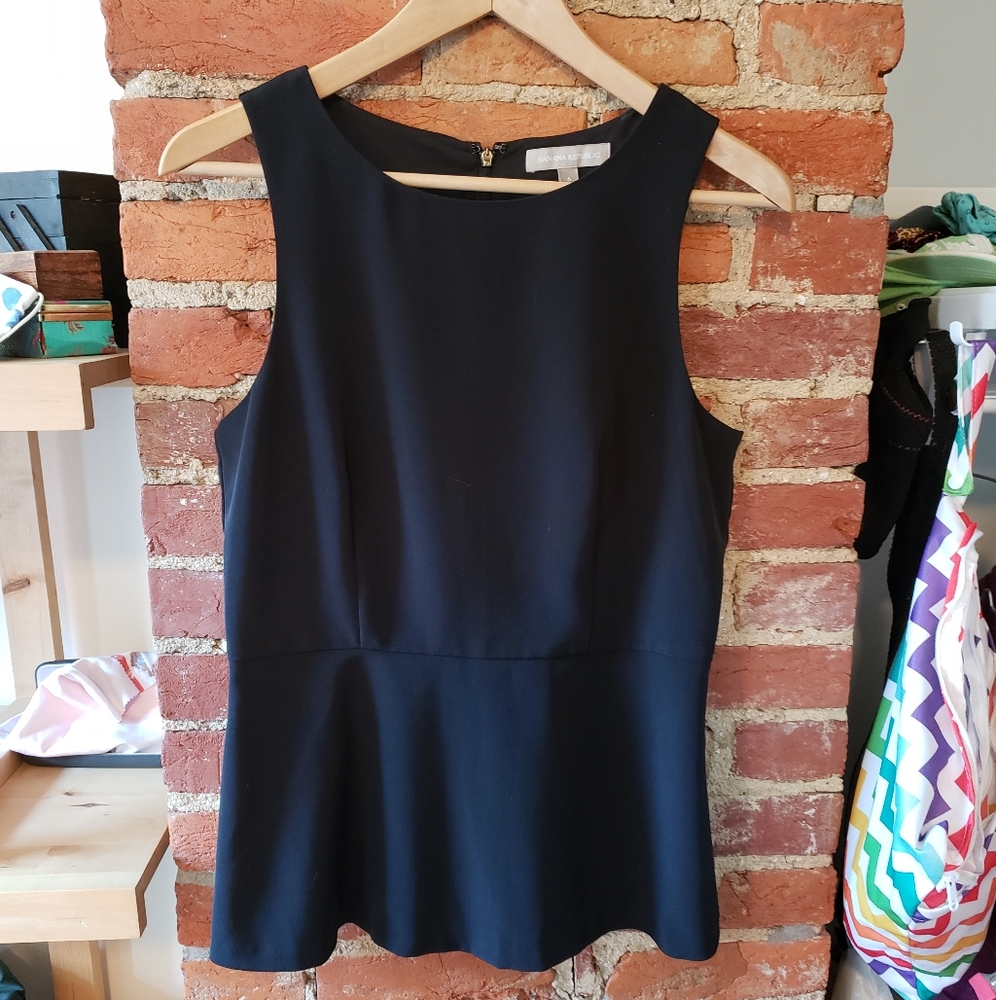Black peplum blouse